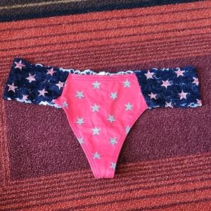 PINK Victoria's Secret Red and Blue Starry Panties